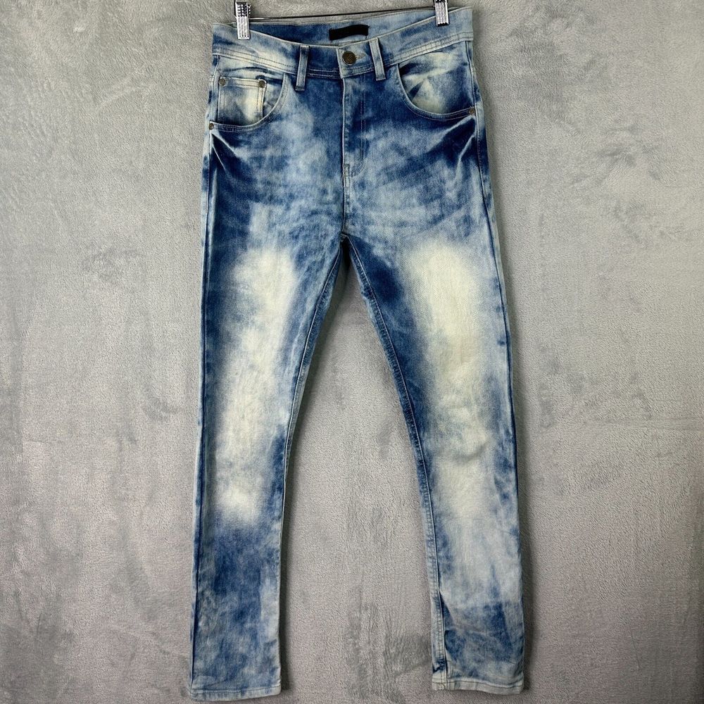GS-115 Jeans Womens 29 Acid Wash Blue Stretch Denim